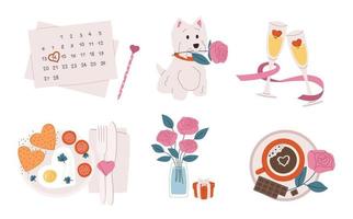 Set of Valentines day elements vector