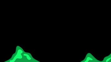 2d animación de transición de agua verde líquida sobre fondo negro video