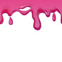 Slime purple and pink, jelly glaze with drips and glitter in cartoon style seamless isolated on white background. Vector illustration