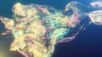 Abstract fluid explosion iridescent iridescent multicolored waves glowing energy magical with blur effect in liquid water. Abstract background. Video in high quality 4k, motion design