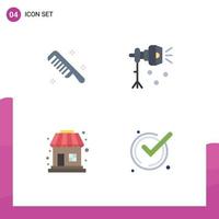 4 Thematic Vector Flat Icons and Editable Symbols of brush shop clean lightning sale Editable Vector Design Elements