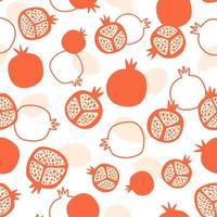 Pomegranate pattern. Abstract pomegranate seamless pattern, pomegranate background. Stylized fruits vector illustration. Kitchen wallpaper design, textile, fabric, tablecloth, print.