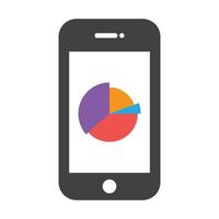 Mobile phone with infographic chart diagram vector illustration.