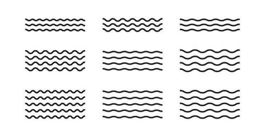 Set of waves doodle icon vector illustration.