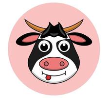 Vector, logo, illustration of a cow. Cute cow, head Adorable little cow. vector