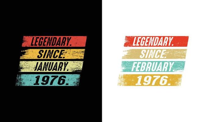 Legendary Since January to February Design bundles, Birthday Gift Design.