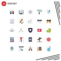 conjunto de 25 iconos modernos de la interfaz de usuario símbolos signos de formas flechas de empleados de finanzas humanas elementos de diseño de vectores editables