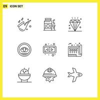 9 Universal Outline Signs Symbols of arrows coin supplement bangladeshi holiday Editable Vector Design Elements
