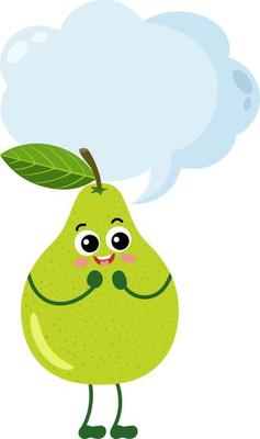 Funny pear with empty speech bubble