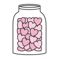 frasco con corazones, elemento de diseño romántico, día de san valentín, forma de corazón vector