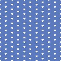 White Seamless Hearts Pattern On Blue Background vector