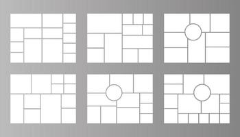 Moodboard Grid Photo Collage Templates Set vector