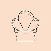 Cactus hand drawing minimalist vector design