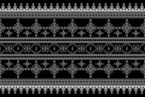 Ethnic fabric pattern Designed from geometric shapes Ethnic Asian style fabric pattern Used for home decoration, carpet work, indoor and outdoor use. vector