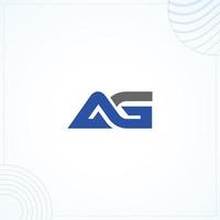 AG Logo Template In Modern Creative Minimal Style Vector Design