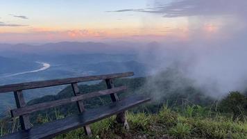 View of Beautiful Valley From Peak of Mountains in Misty Day video