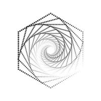 Polygon dot style spiral abstract design vector