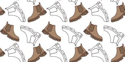 patrón impecable con zapatos chelsea de mujer. ilustración vectorial plana