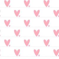Vector seamless pattern with two pink hearts on white, valentine day concept.