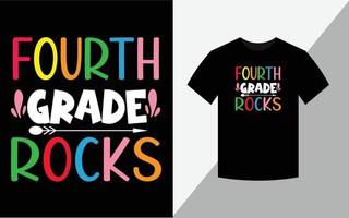 Fourth grade rocks, T-shirt design vector