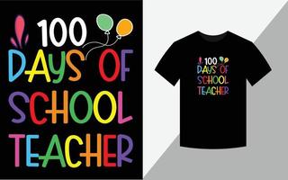 100 días de diseño de maestros de escuela vector
