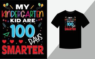 mi hijo de kindergarten es 100 días más inteligente, diseño de camiseta vector