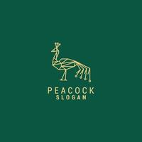 Peacock line art logo vector icon design template