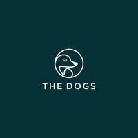 plantilla de diseño de vector de inspiración de diseño de logotipo de perros