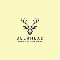 Deer head line art logo vector icon design template