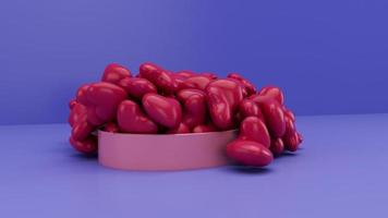 animated Red Heart Valentine's Day love concept 3d rendering motion graphic. video