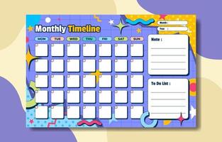 Monthly Timeline Template vector