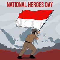 ilustración del día de los héroes nacionales adecuada para celebrar a aquellos que han hecho una contribución significativa a su nación y sociedad vector