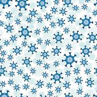 seamless pattern of virus molecules on the theme of coronovirus blue molecule particles vector