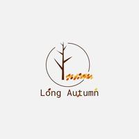 Tree logo in autumn, forming the letter L. vector