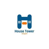 Logo of two tower houses that form the letters H and A. vector