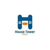 logo de dos casas torre que forman las letras h y a. vector