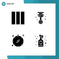 Set of Vector Solid Glyphs on Grid for column holiday car tools summer Editable Vector Design Elements