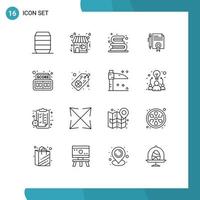 Pack of 16 creative Outlines of page document back to school legal documents read Editable Vector Design Elements