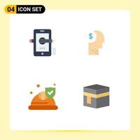 Pack of 4 creative Flat Icons of education profile drawing avatar hat Editable Vector Design Elements