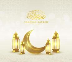 ramadan kareem arabic golden banner vector