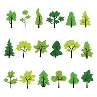 Collection of trees. tree set isolated on white background. vector illustration.