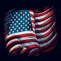 bandera abstracta realista de américa, día de la independencia del país, tradiciones nacionales - vector