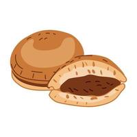 Japanese pancakes with stuffing vector