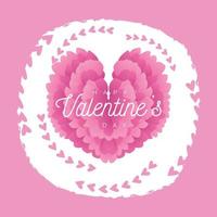 Valentine's with Heart Wings Abstract Style Pink Pastel Color vector