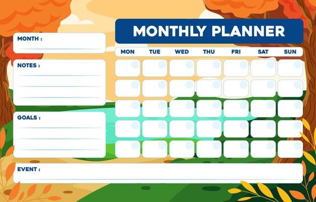 Monthly Schedule Timeline Template