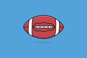 American Football Ball vector illustration. Sports object icon concept. Rugby Ball vector design. Sport logo icon. Football mascot. American football ball with shadow on blue background.