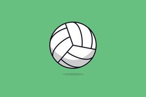 Ilustración de vector de pelota de voleibol. concepto de icono de objeto deportivo. diseño de vector de bola redonda de color blanco deportivo. logotipo de icono de pelota de voleibol sobre fondo verde con sombra.