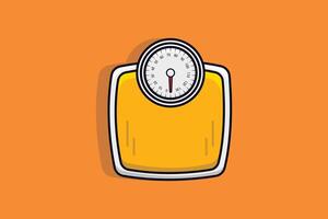 Weight Scale vector illustration. Weight checking object icon concept. Bathroom scale vector design with shadow on orange background.