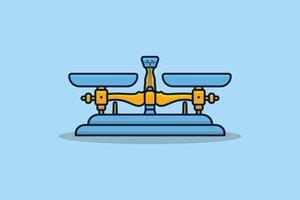 Balance Scale vector illustration. Business and finance objects icon concept. Bowls of scales in balance vector design with shadow on blue background.