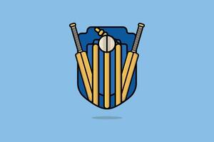 diseño de logotipo de placa de torneo de partido de cricket profesional. concepto de icono de objeto deportivo. diseño de plantilla de logotipo de críquet. insignia emblema logotipo de cricket, equipo de cricket, diseño del logotipo del club de equipo. vector